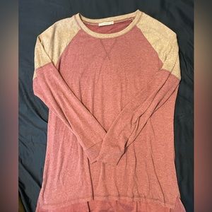 XXL long sleeve blush and cream long sleeve shirt